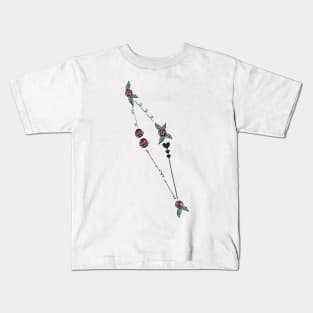 Scutum (Shield of Sobieski) Constellation Roses and Hearts Doodle Kids T-Shirt